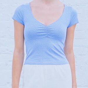brandy melville blue floral gina top